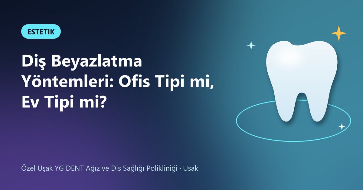 Diş Beyazlatma Yöntemleri: Ofis Tipi mi, Ev Tipi mi? – YG Dent blog kapak görseli